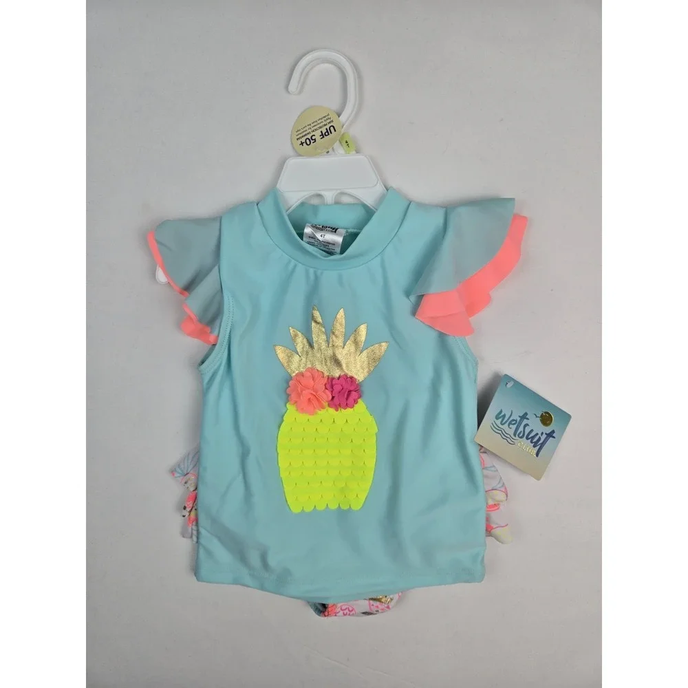 Wetsuit Club kids bathing suit girls NWT size 4t Rashti Baby pineapple upf50
